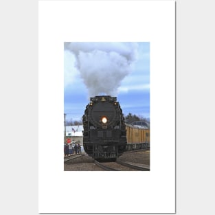 Big Boy 4014 with smoke,steam, and clouds Posters and Art